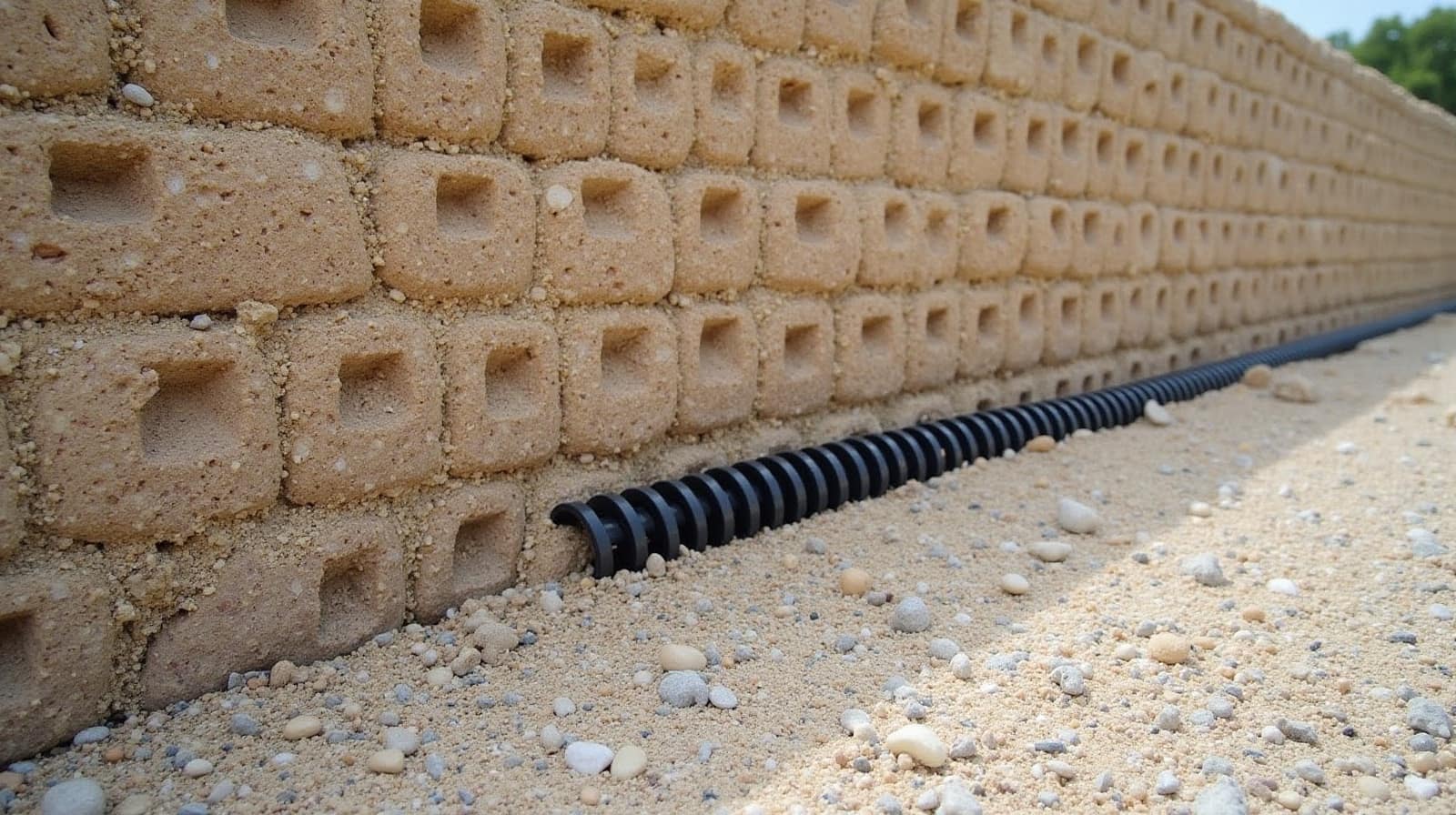 Construction d'un mur de soutènement en pierre, chantier en cours dans le Gard