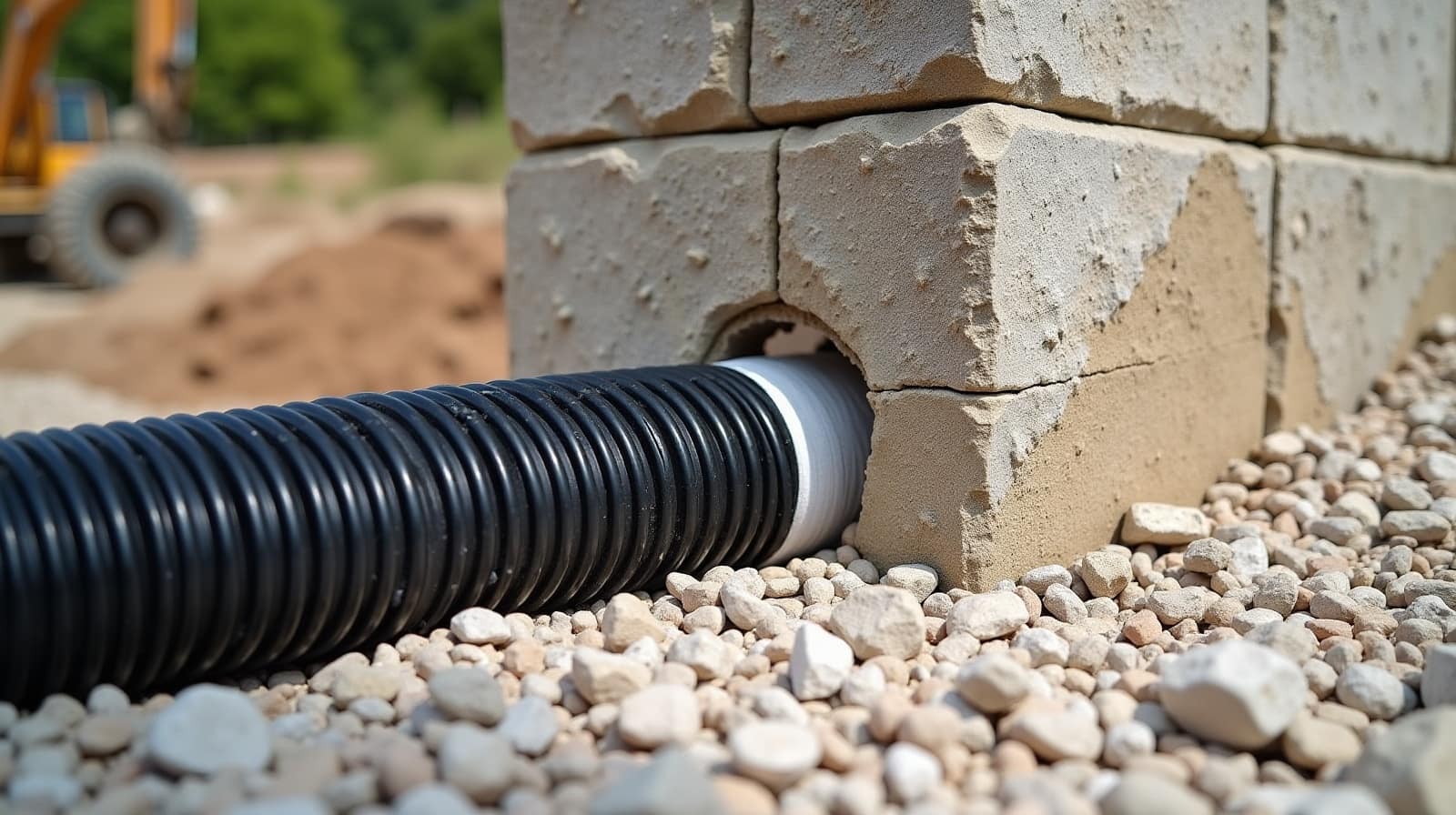 Drainage de mur de soutènement dans le Gard