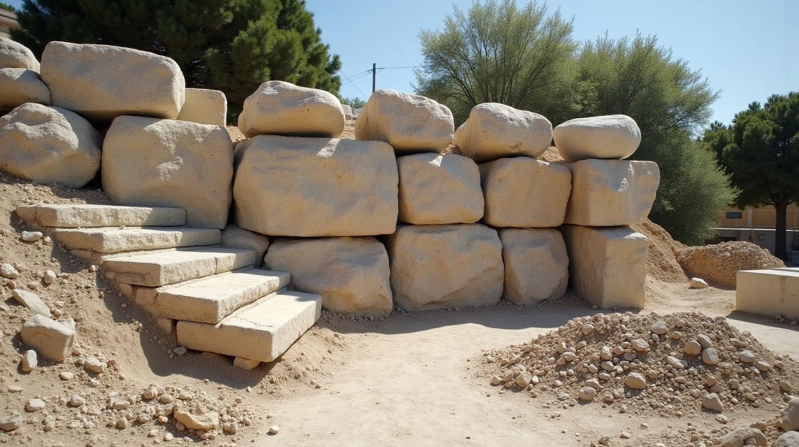Enrochement pour talus et terrain en pente dans le Gard