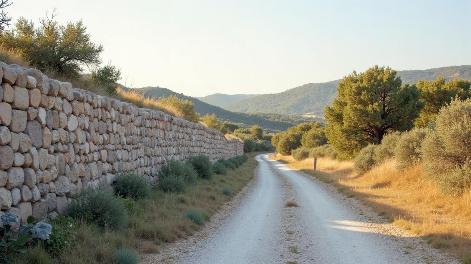 Mur de soutènement en pierre calcaire sur un terrain en pente à Nîmes