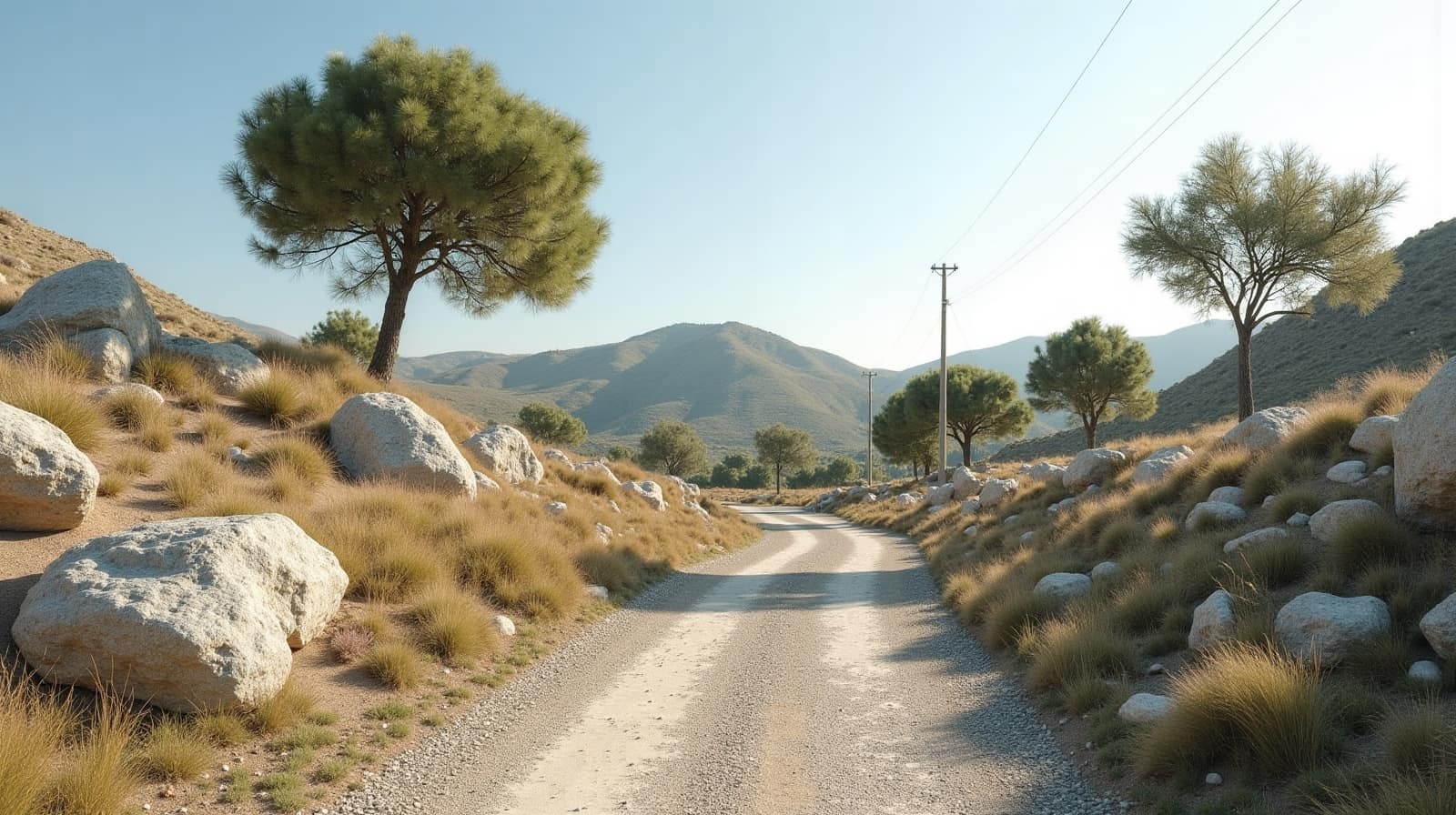 Terrain calcaire karstique en garrigue avec mur de soutènement à Poulx