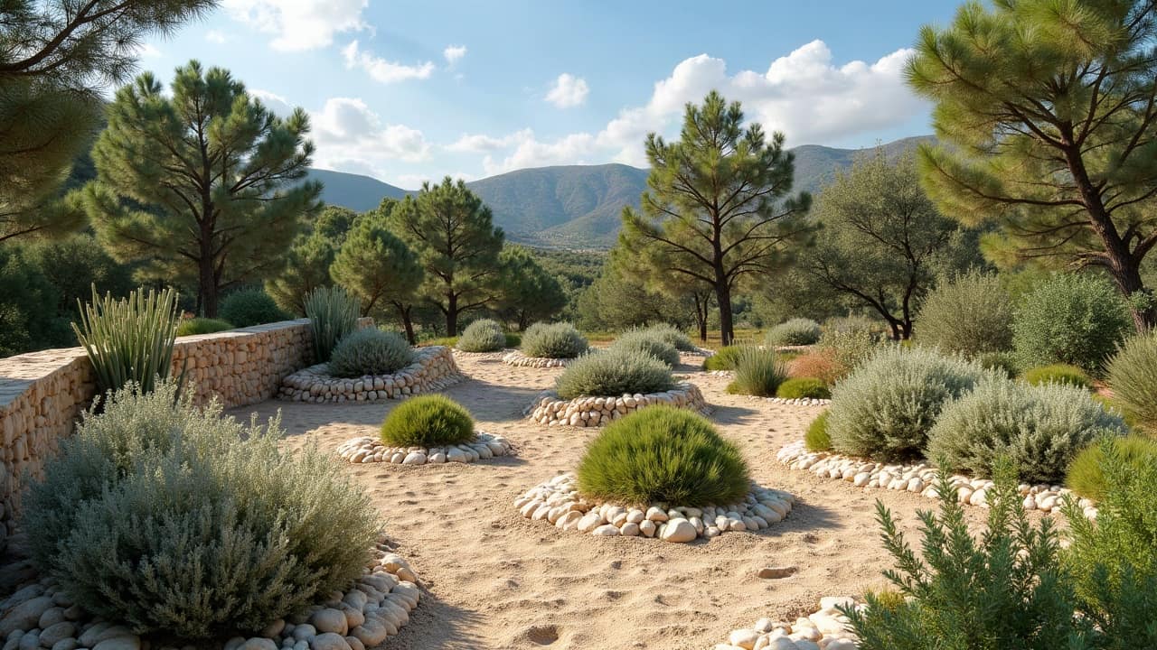 Talus en gabions où des plantes basses et des herbacées se sont installées naturellement dans les interstices