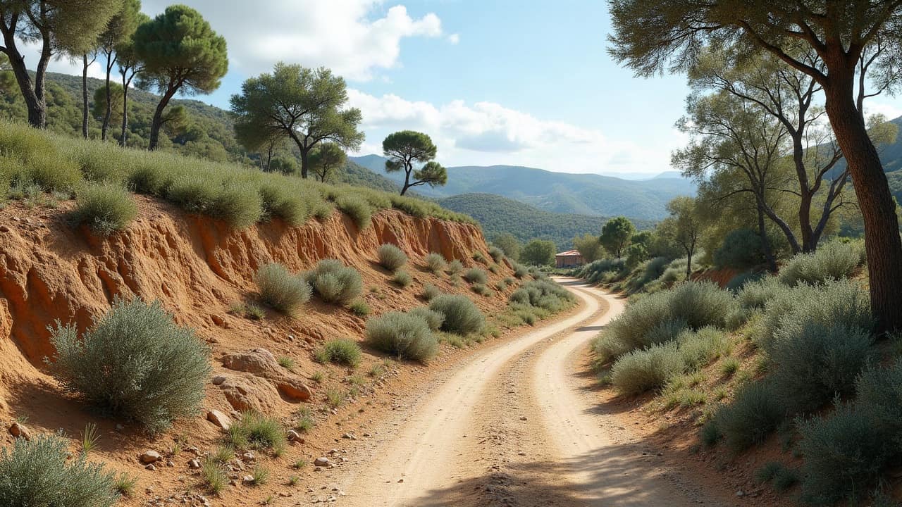 Comparaison de deux terrains gardois côte à côte, l'un en pente douce stable, l'autre en pente marquée nécessitant un mur